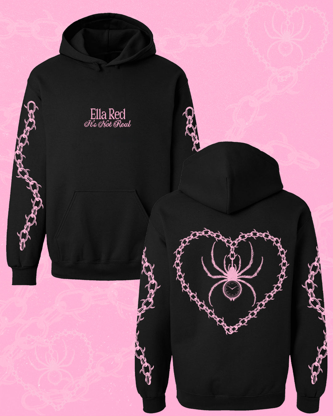 Ella Red It's Not Real Hoodie - PreOrder